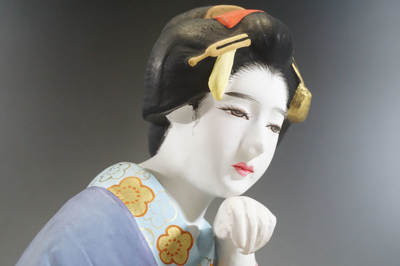 L387◇裏隠し春画人形 巾21cm 裏絵春画 遊女 花魁 枕絵 艶物 艶絵人形