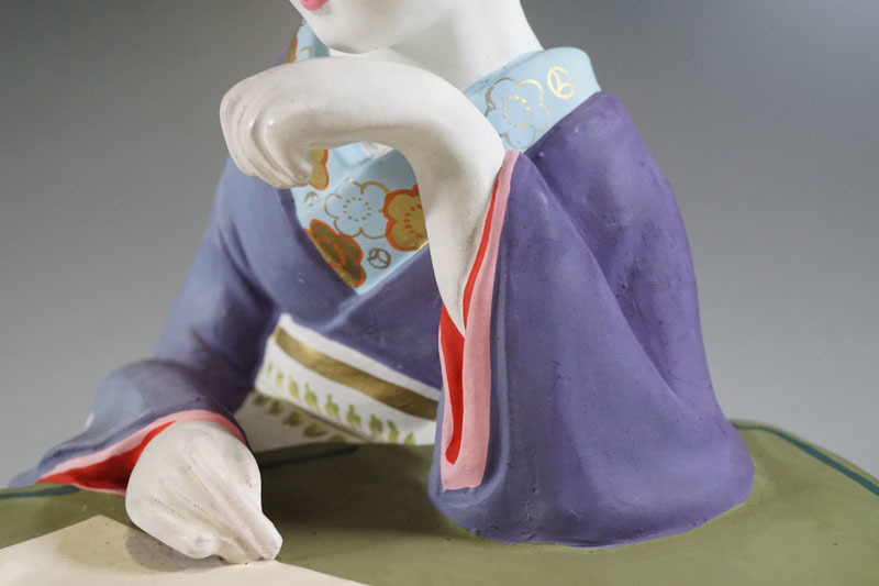 L387◇裏隠し春画人形 巾21cm 裏絵春画 遊女 花魁 枕絵 艶物 艶絵人形