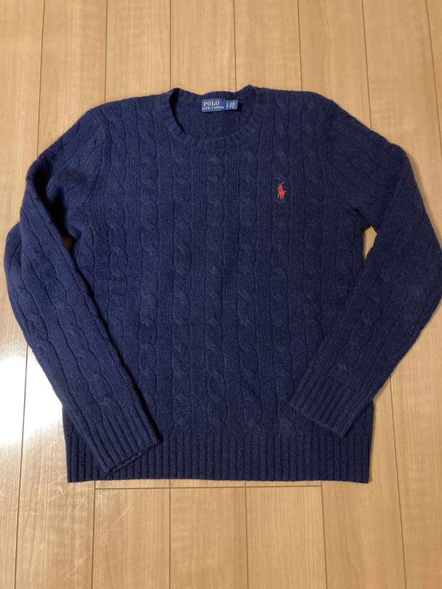 ポロラルフローレン　ケーブルウールニット　サイズS