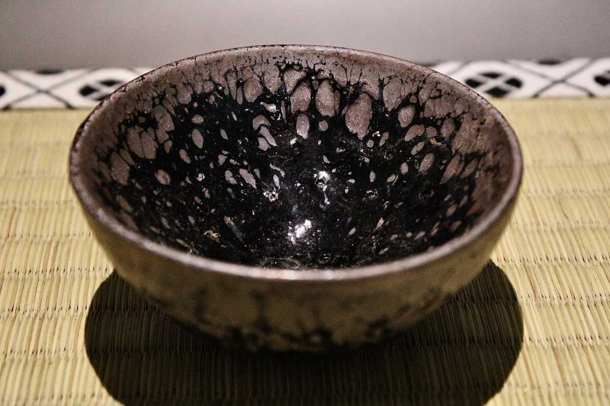 天目 盃 : 天目茶碗 窯変 中国 骨董 酒器 油滴 ぐい呑 希少