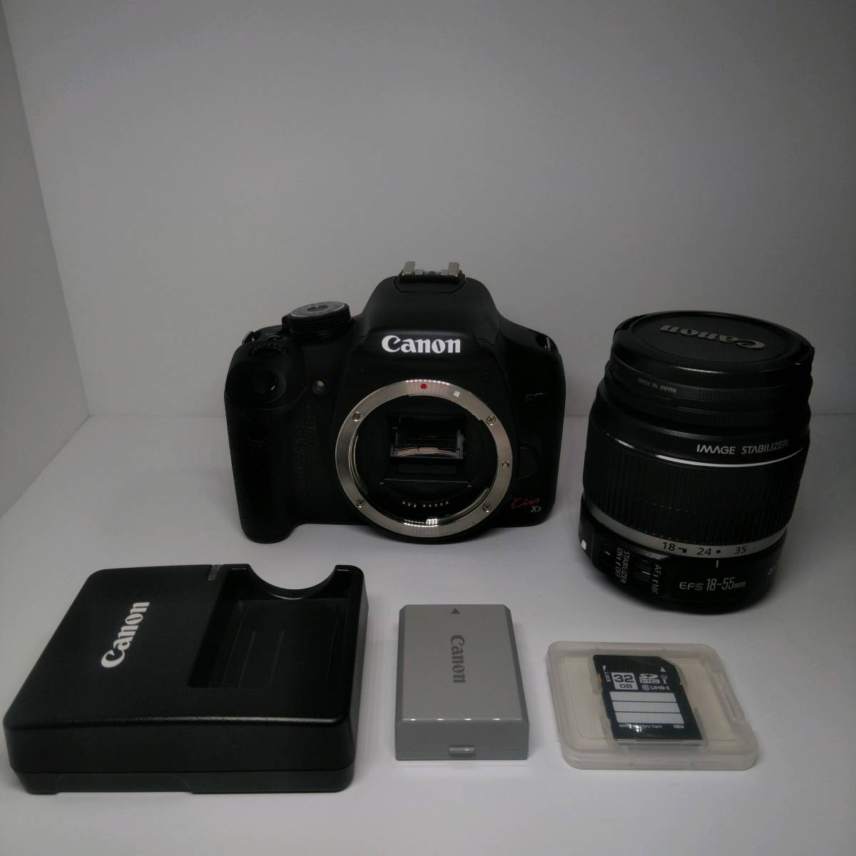 X3 EOS Kiss Canon 18-55mm EF-S IS キヤノン (良品） キャノン DSLR