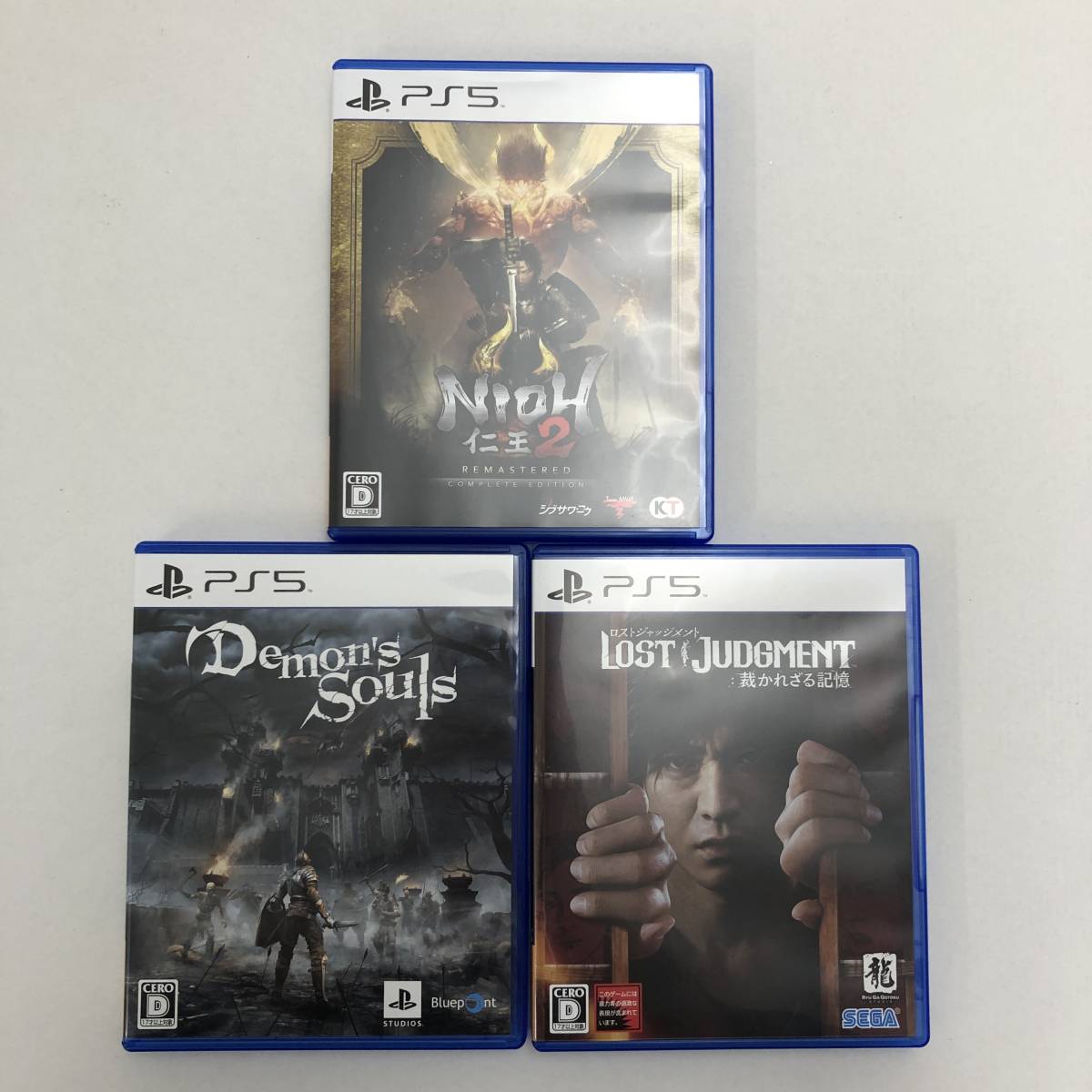 【1円～】PS5ソフト 3本セット 仁王2 Remastered Complete Edition/デモンズソウル/ロストジャッジメント 裁かれざる記憶【中古品】