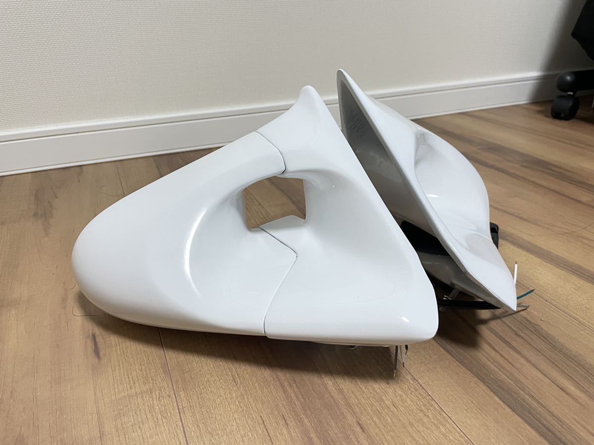 FD3S RX-7 ワンオフ 電動エアロミラー 600Rレンズ ガナドール 車検対応 可倒式 サイドミラー 純正ピュアホワイト A3D 【取付確認済み】