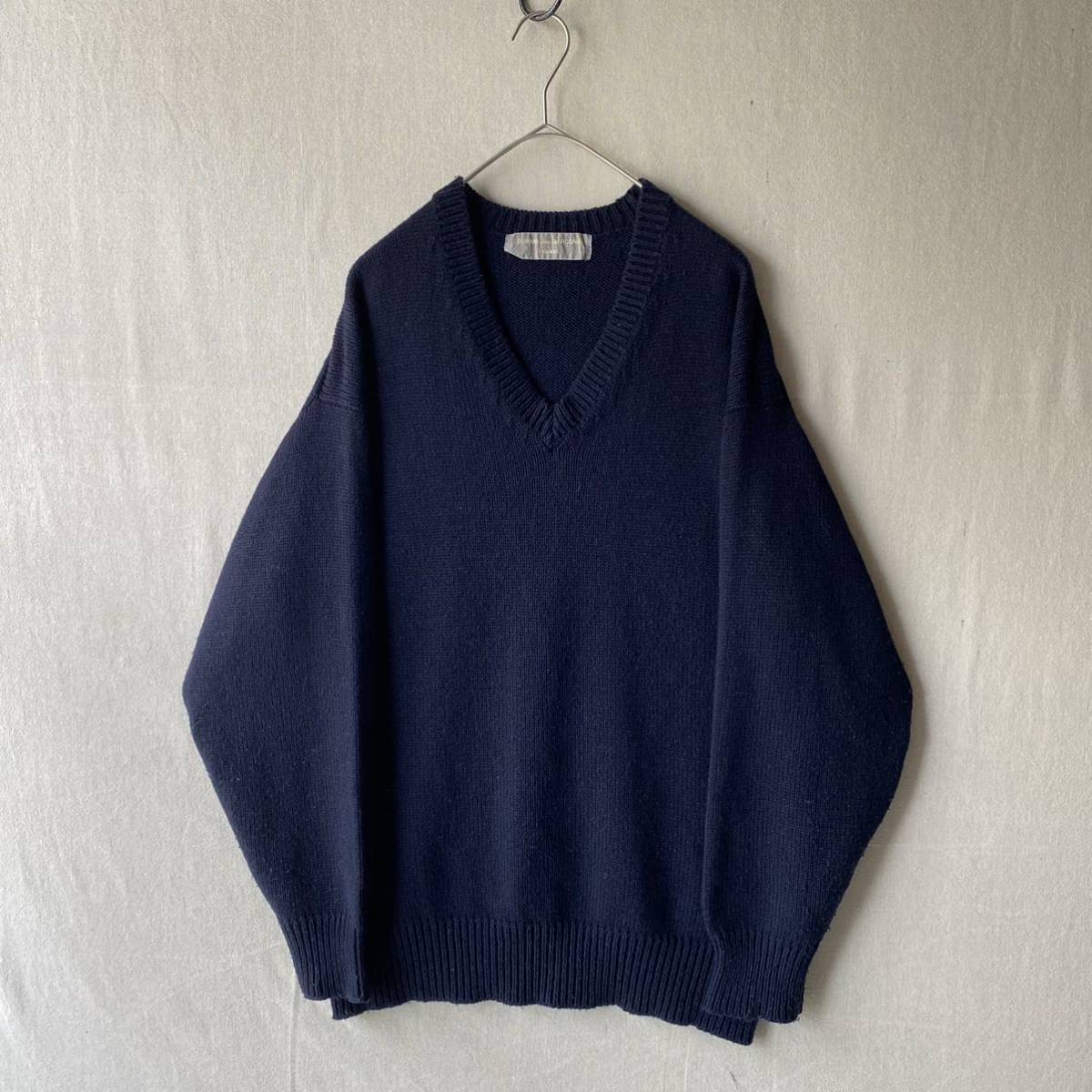 80s COMME des GARCONS HOMME Vネック ニットセーター / オーバー 