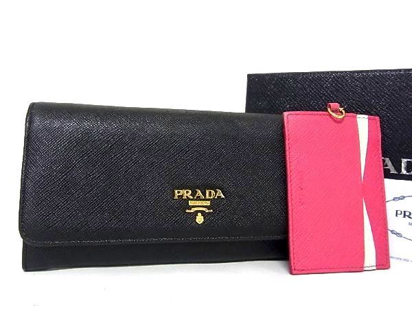 1円□美品□PRADA プラダ 1MH132 サフィアーノレザー ゴールド金具 