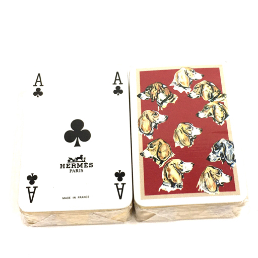 1円 美品 エルメス トランプ 犬 ドッグ dog トランプ JEUX DE PATIENCE