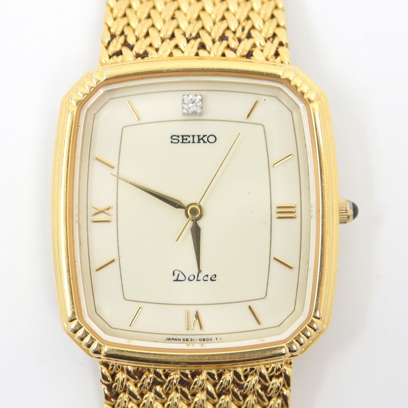 ☆【SEIKO Dolce】セイコー 腕時計 5E31-5A90 ゴールド ホワイト文字盤 