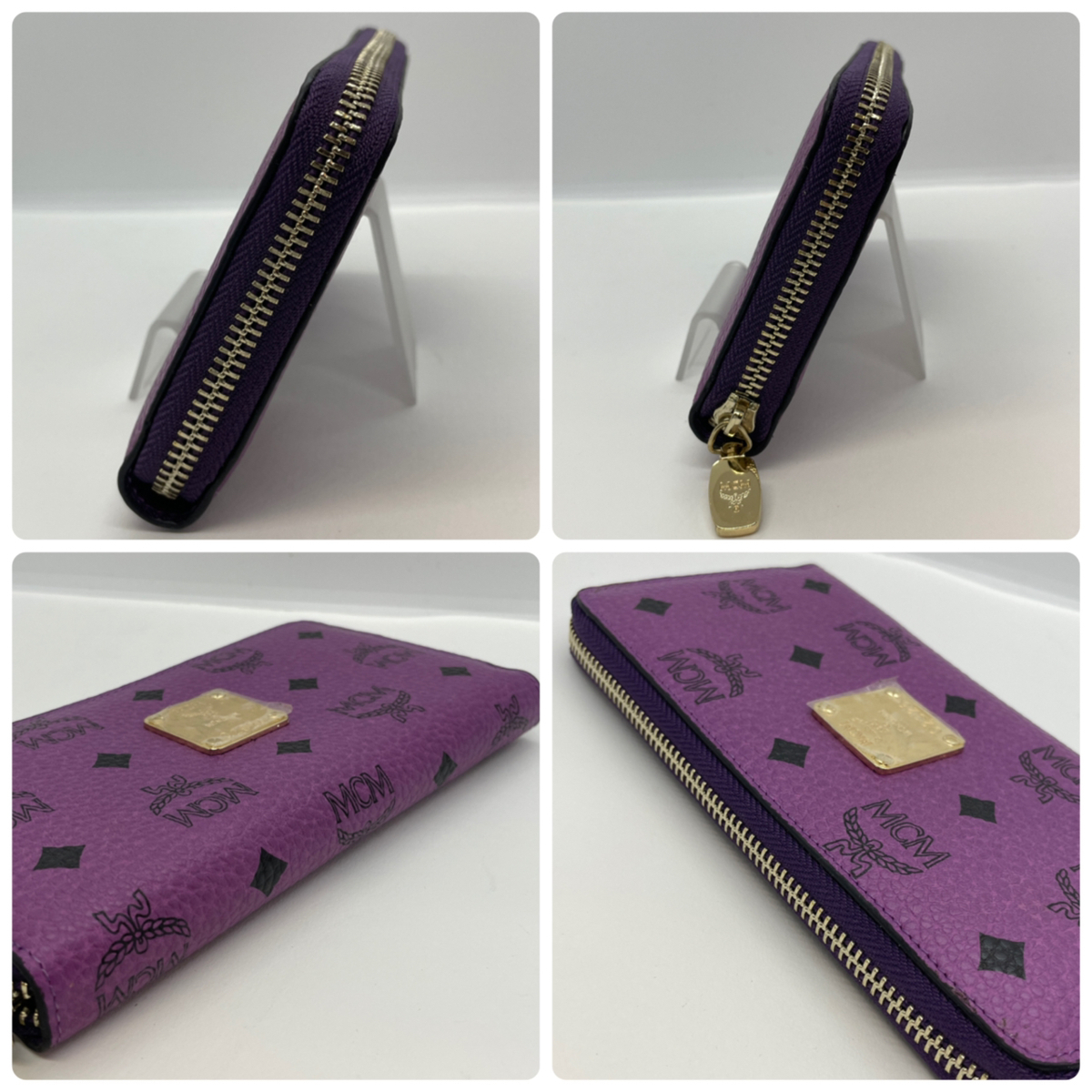 未使用 保管品 MCM エムシーエム 長財布 ラウンドファスナー パープル 