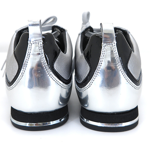 ドルチェ＆ガッバーナ（Dolce&Gabbana） 破れ レザースニーカー 銀 6.5 