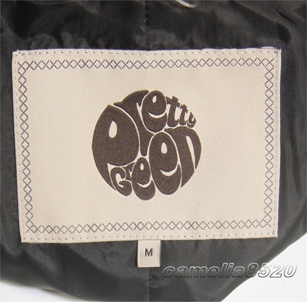 プリティーグリーン Pretty Green コート ジャケット 上質 ウール混 グリーン / グレー チェック柄 毛混 EU M サイズ L 未使用 展示品 Pretty Green プリティーグリーン モッズコート⁄S⁄コットン メンズファッション 2(M