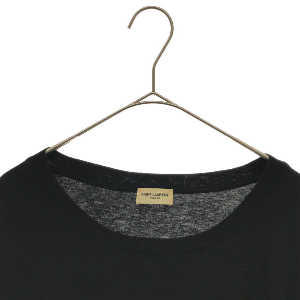 SAINT LAURENT PARIS(サンローランパリ) 18SS プリントデザイン 半袖Tシャツ カットソー 512345 LAURENT SAINT サンローラン ブラック トートバッグ ジャケット