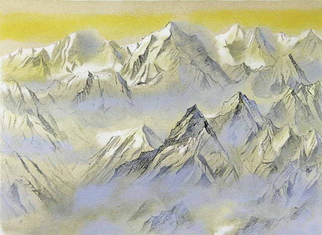 春夏新作 福王寺法林 朝の光輝 ヒマラヤ リトグラフ 直筆サイン 落款 エディション 作品証明シール有り 版画 Reachahand Org