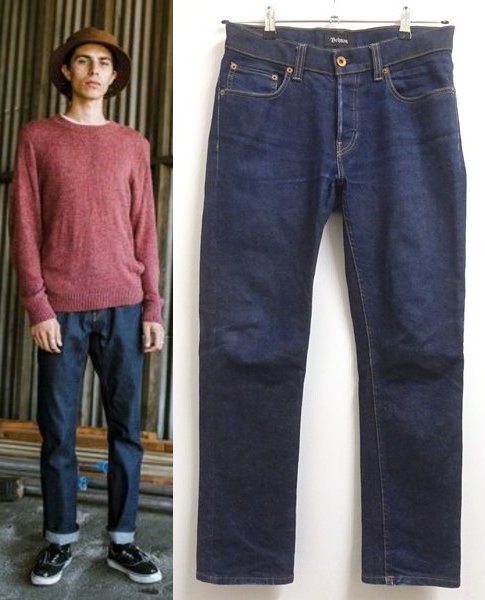 ⁄ BRIXTON ブリクストン INDIGO DENIM PANT - RESERVE PANT-WORN 5 