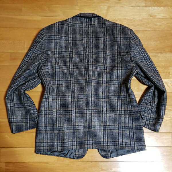 高級感ある織り柄イヴサンローランジャケットウール100%38グレンチェック美品 別格の質感☆定価20万 イヴ・サンローラン 秋冬最高級『グレンチェック