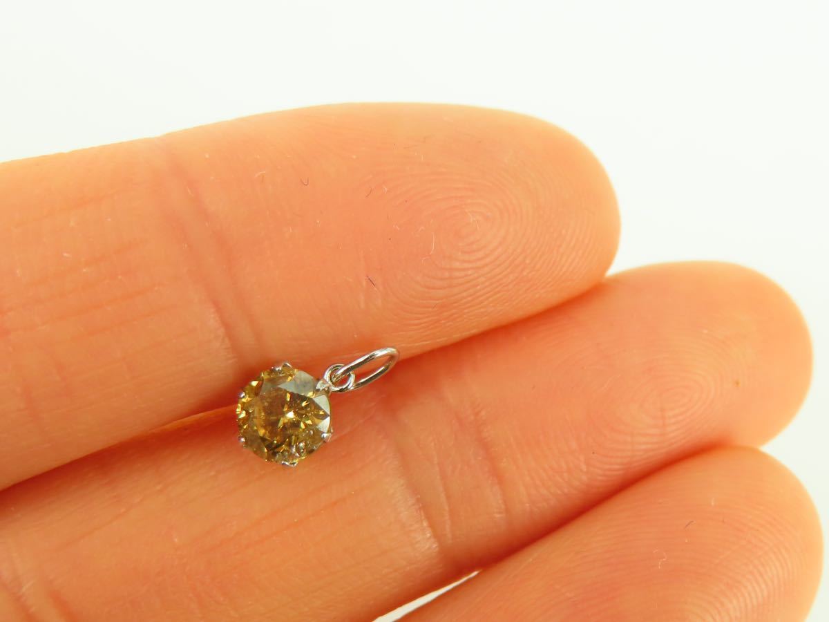 タコ【大粒1.2ct】ブラウンダイヤモンドのpt900ペンダントトップ 人気のブラウンダイヤ！Pt900 プラチナ900 ダイヤモンド0.5ct