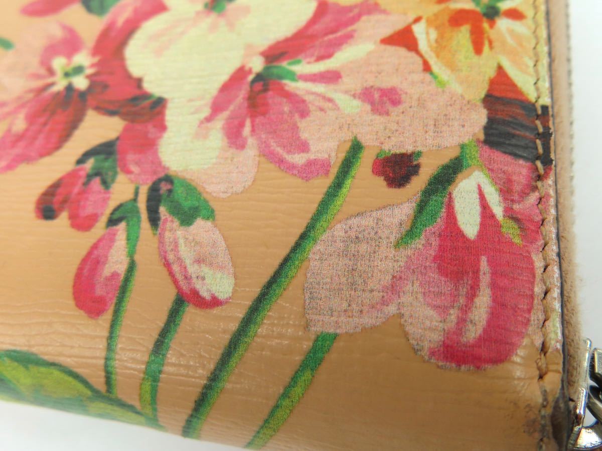 GUCCI グッチ フラワー ラウンドファスナー 長財布 花柄 かわいい 中古 