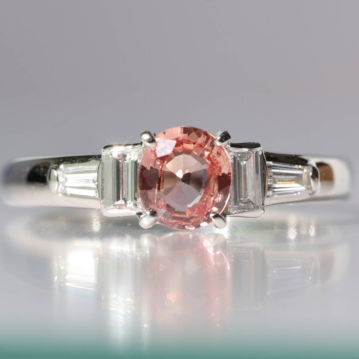 Pt900 サファイア 0.597ct ダイヤモンド 0.31ct リング プラチナ 13号 