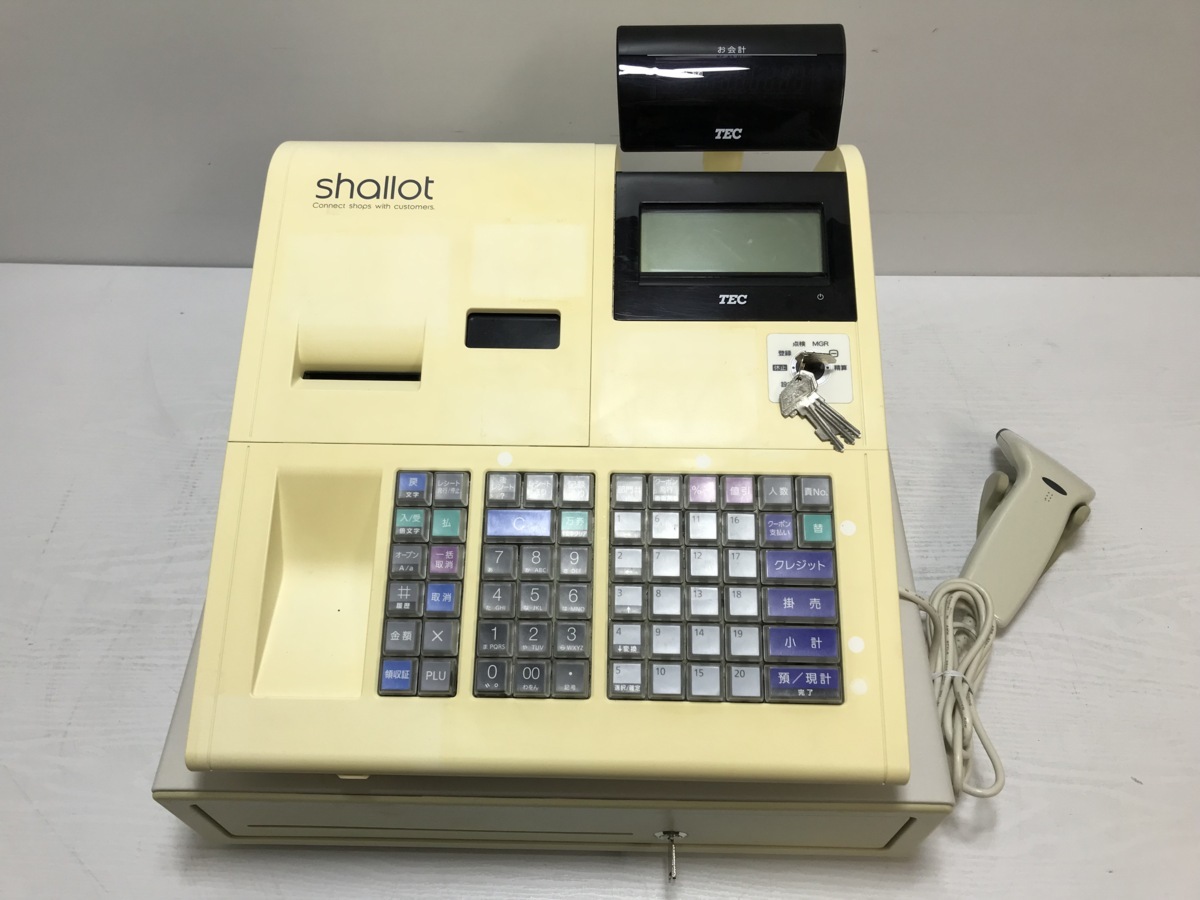 TEC Shallot II レジスター 黒色 鍵付き TEC システムレジスター Shallot MA-770 東芝テック 鍵付き Sキー