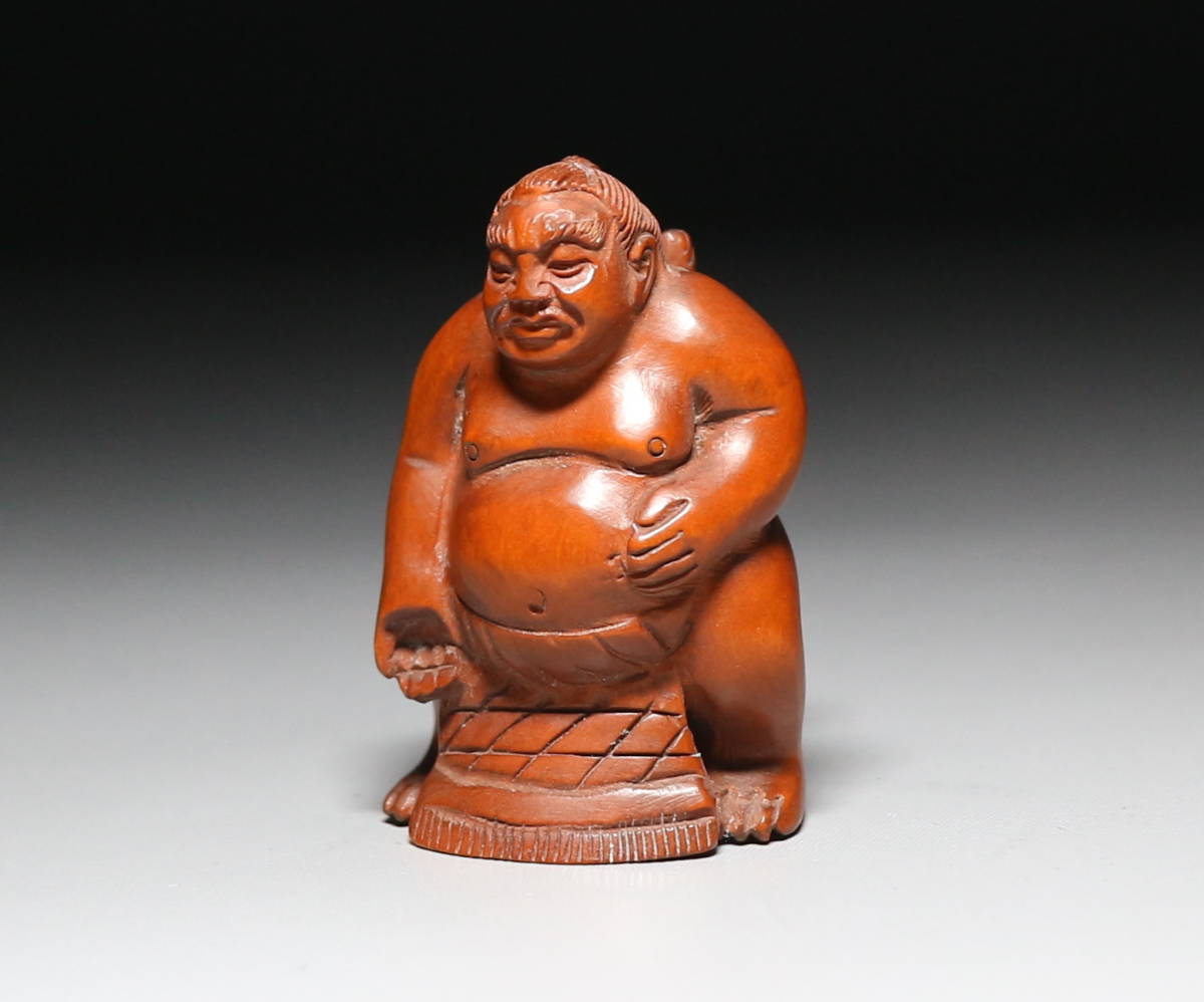 時代物 木彫 魚根付 検/提げ物印籠 提げ物 根付 時代物 江戸期 天然素材 ・