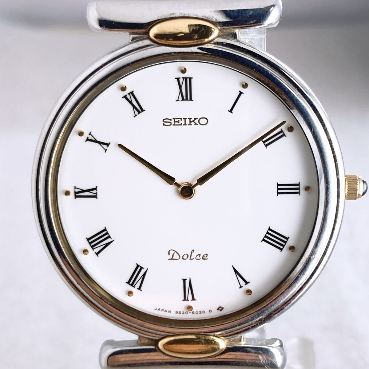 稼働品】 SEIKO セイコー DOLCE 2針 ローマン 9530-6030 クォーツ 30mm 