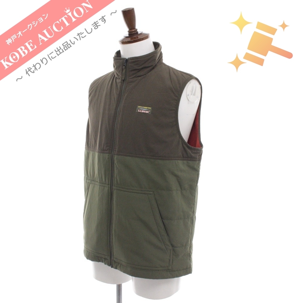 エルエルビーン ダウンベスト ジップアップ リバーシブル M