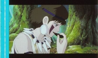 もののけ姫 35mm映画フィルム 連続５コマ 石田ゆり子 松田洋治 アシタカ □もののけ姫 □PRINCESS MONONOKE □宮崎駿 □スタジオジブリ □松田