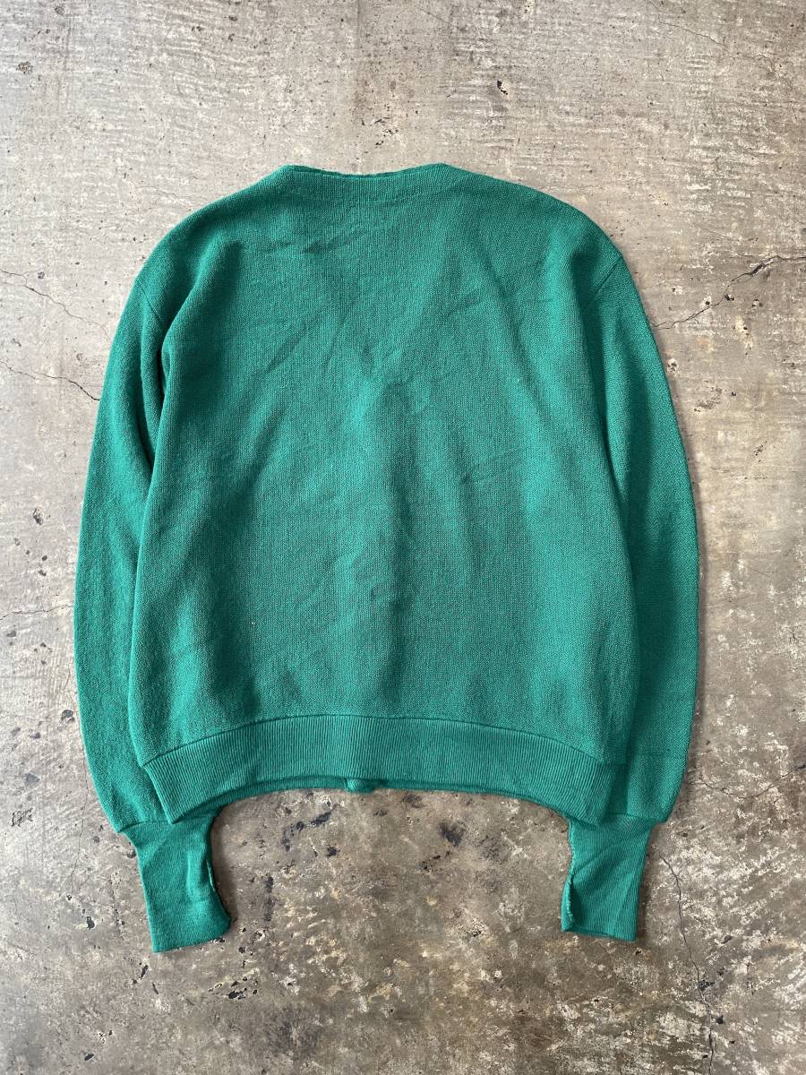 超希少！超美品！あいみょん着！同緑！70S 80S ラコステ LACOSTE IZOD USA 企画 ニット カーディガン ルイーズトロッター(L)327 あいみょん グリーン 緑 ショップファッション オンライン アクリルニット