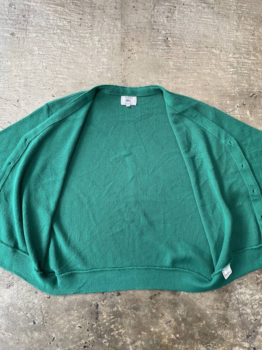 超希少！超美品！あいみょん着！同緑！70S 80S ラコステ LACOSTE IZOD USA 企画 ニット カーディガン ルイーズトロッター(L)327 あいみょん グリーン 緑 ショップファッション オンライン アクリルニット