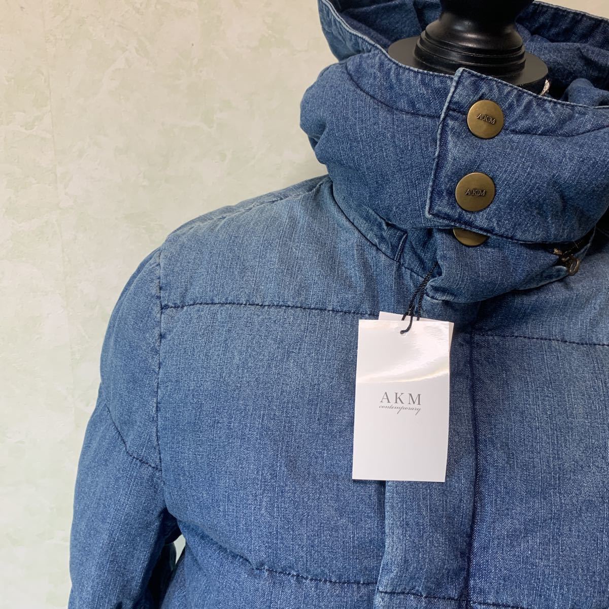 未使用 AKM 定価税込35200円 エイケイエム 2WAY Denim DownJacket 