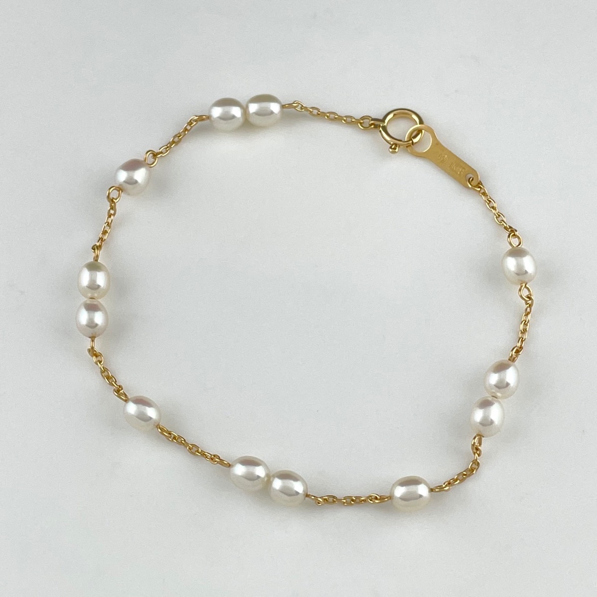 タサキ TASAKI パール デザイン ブレスレット K18 イエローゴールド 