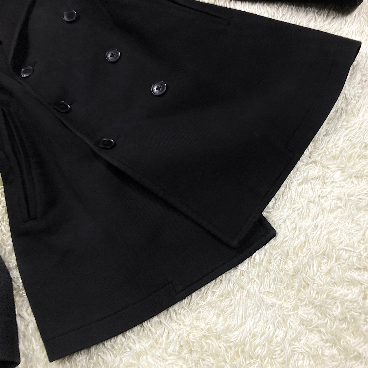 ノバ ノバチェック Pコート BURBERRY ラビットファー 銀 美品!希少青