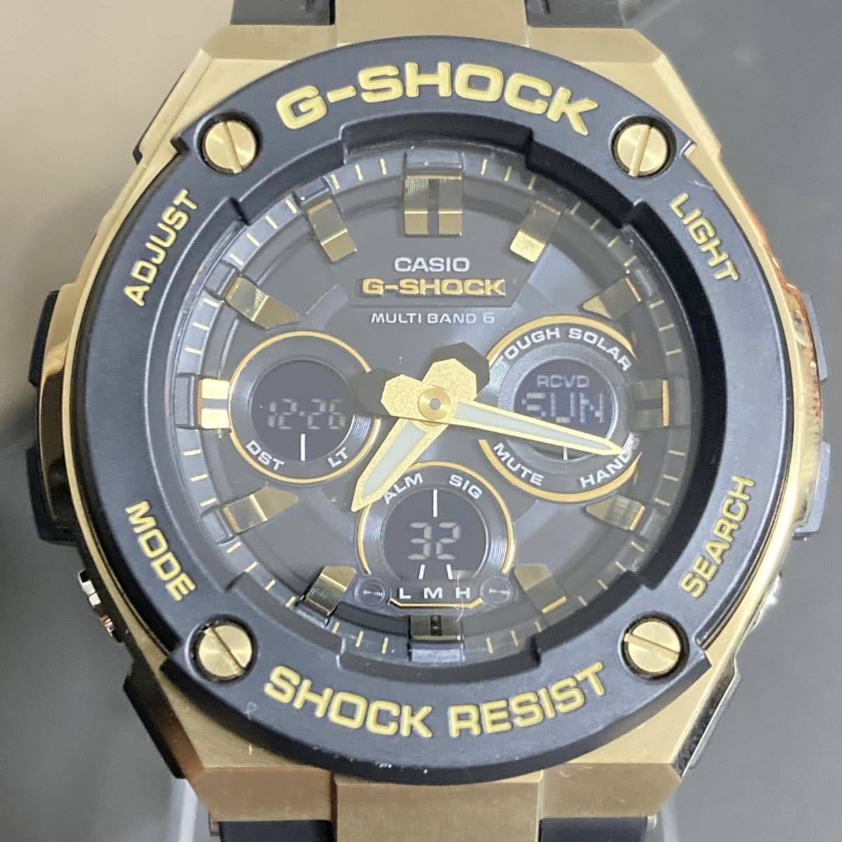 極美品 箱説タグ付G-SHOCK GST-W300G-1A9JF G-STEEL Gスチール タフ 