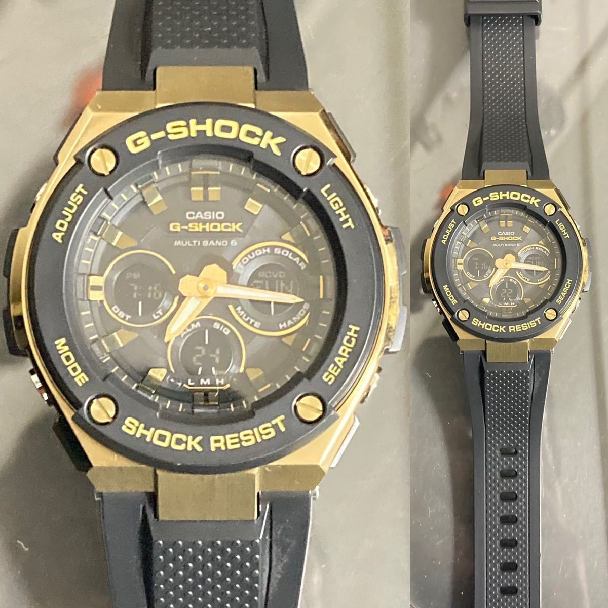 極美品 箱説タグ付G-SHOCK GST-W300G-1A9JF G-STEEL Gスチール タフ 