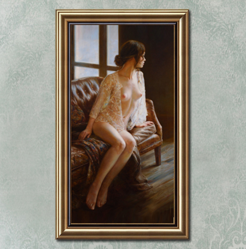 未使用セクシー美人 美術品 人物画 人体の芸術 油彩 絵画 寝室 装飾品玄関