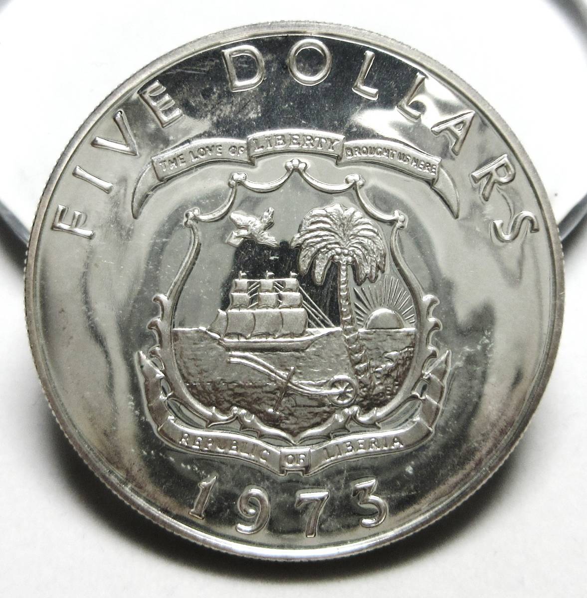 5ドル - 1973年 リベリア銀貨 リベリア Liberia エレファント記念銀貨
