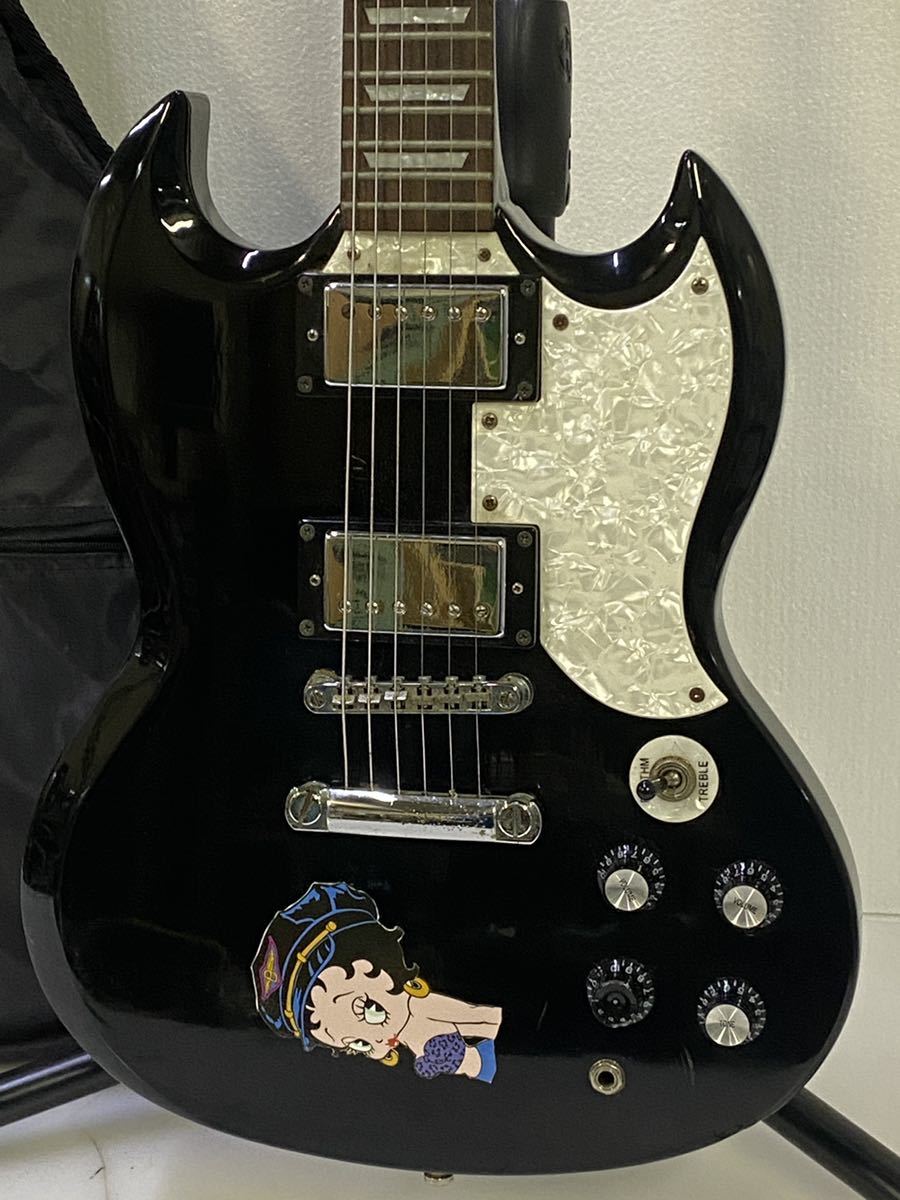 サ8555M☆Epiphone エピフォン SG GIBSON ギブソンヘッド ケース付 