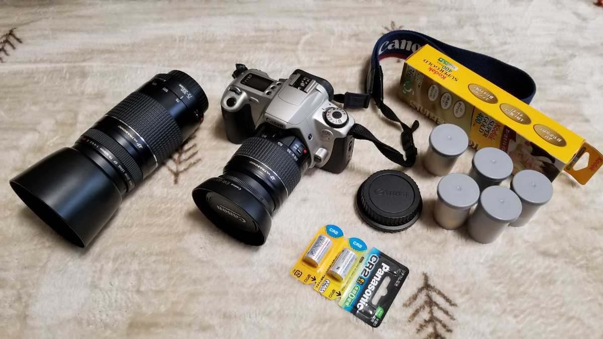 新作，お買い得 Canon キャノンEOS Kiss III フィルムカメラ レンズ2本
