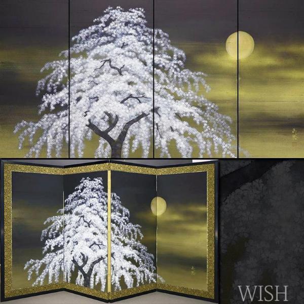 日本画 / 鎌田 義裕 / 【紫陽花】/ 屏風