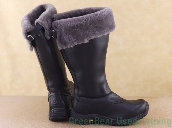 Q364◆レディース【UGG】レディースブーツ インナーボア 黒 ブラック 26.5cm UGG アグ ムートンブーツ 防寒 撥水 Boot