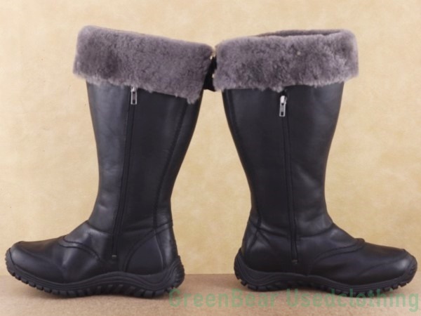 Q364◆レディース【UGG】レディースブーツ インナーボア 黒 ブラック 26.5cm UGG アグ ムートンブーツ 防寒 撥水 Boot