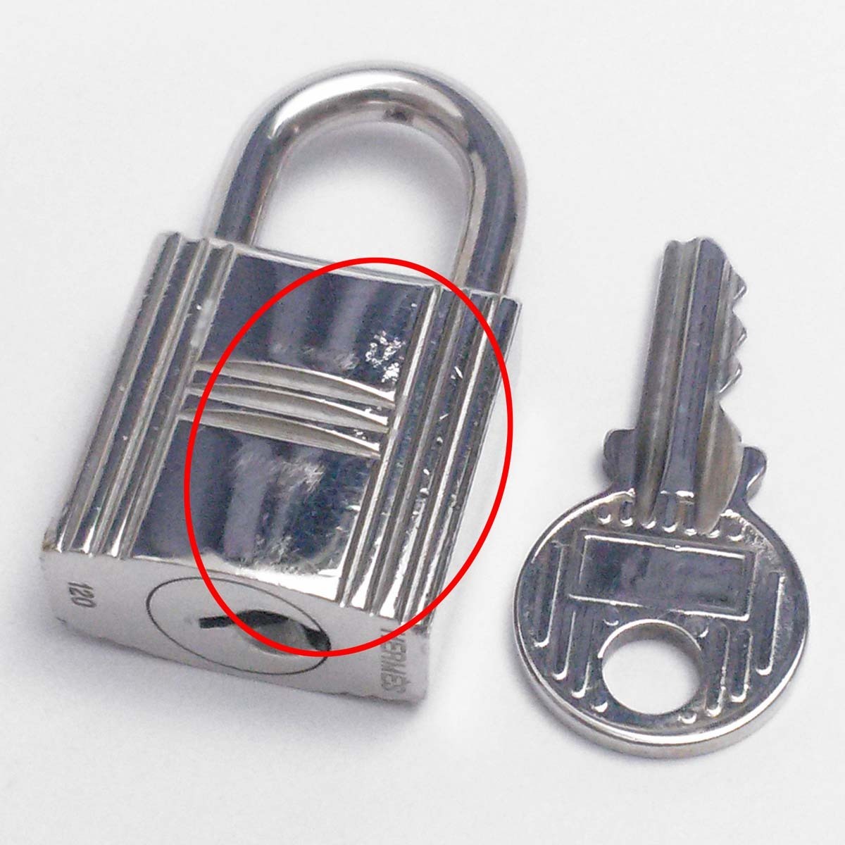 1円【美品】エルメス カデナ 鍵120番 南京錠 バーキンケリー バッグ