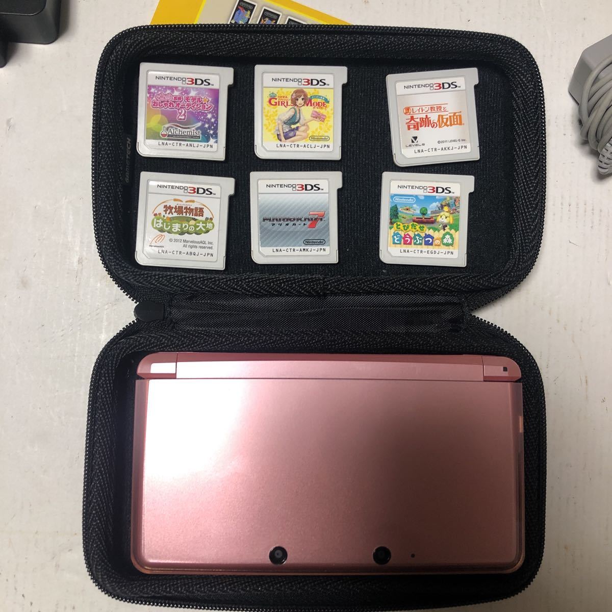 稼働超美品】Nintendo 任天堂3DS 充電器 ソフト6本 ARカード5枚 メモリ  