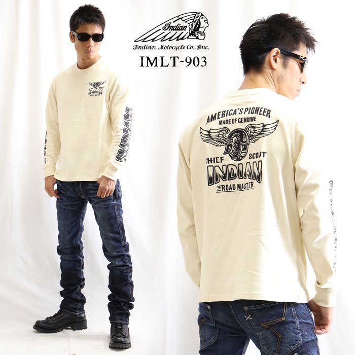 INDIAN MOTOCYCLE 【定価7400円】 ロンTEE IMLT-903 WHITE サイズ XXL