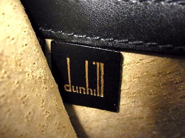 ダンヒル レザー ゴールド金具 内側ロゴ総柄 ギャンティーカード シルバー 1円 ■極美品■ dunhill ダンヒル レザー ゴールド金具 クラッチバッグ セカンドバッグ 手持ちかばん メンズ 紳士 ブラック系 V4357uN