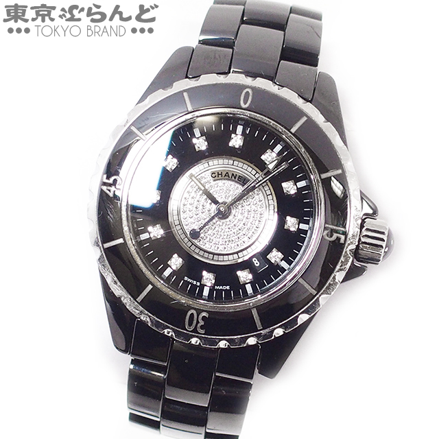 101551514☆1円～ シャネル CHANEL J12 12Pダイヤ パヴェダイヤ 時計 