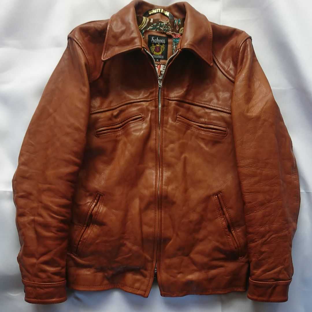 レア Schott レザージャケット シングルライダース ゴートレザー M 