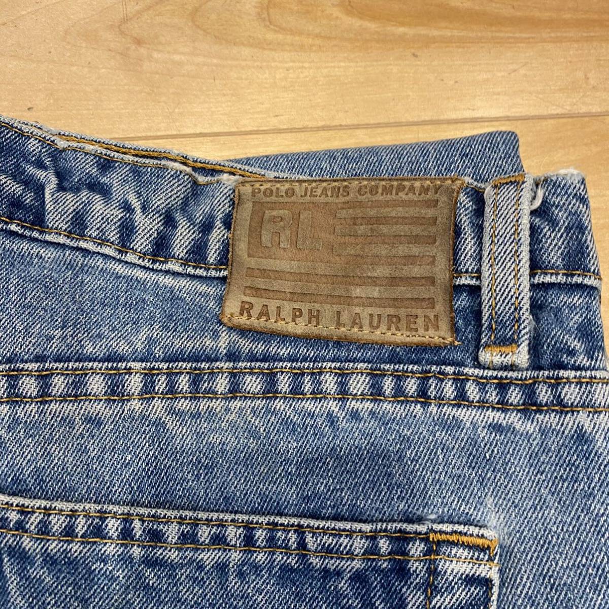 90s Ralph Lauren ラルフローレン ワイド バギー デニム パンツ 【公式 