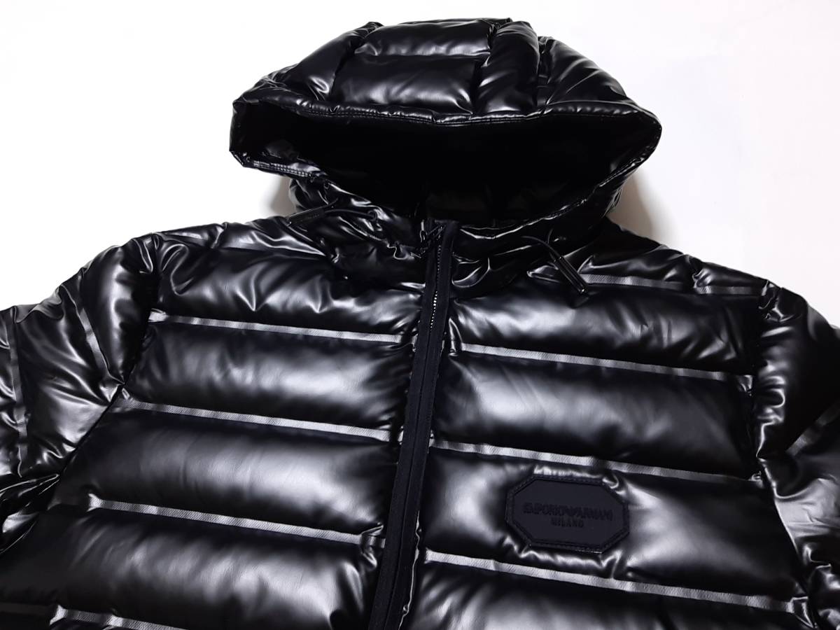 新品] EMPORIO ARMANI フェイクレザー調となる【メンズ・ダウン 