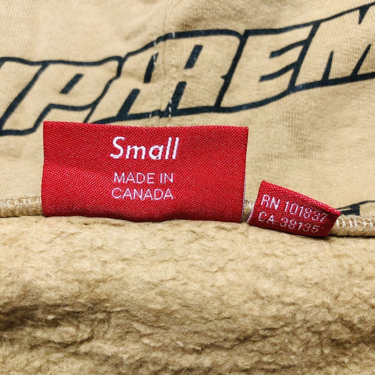 Supreme Repeat Zip Up Hooded Sweatshirt Light Brown S 18ss 茶色