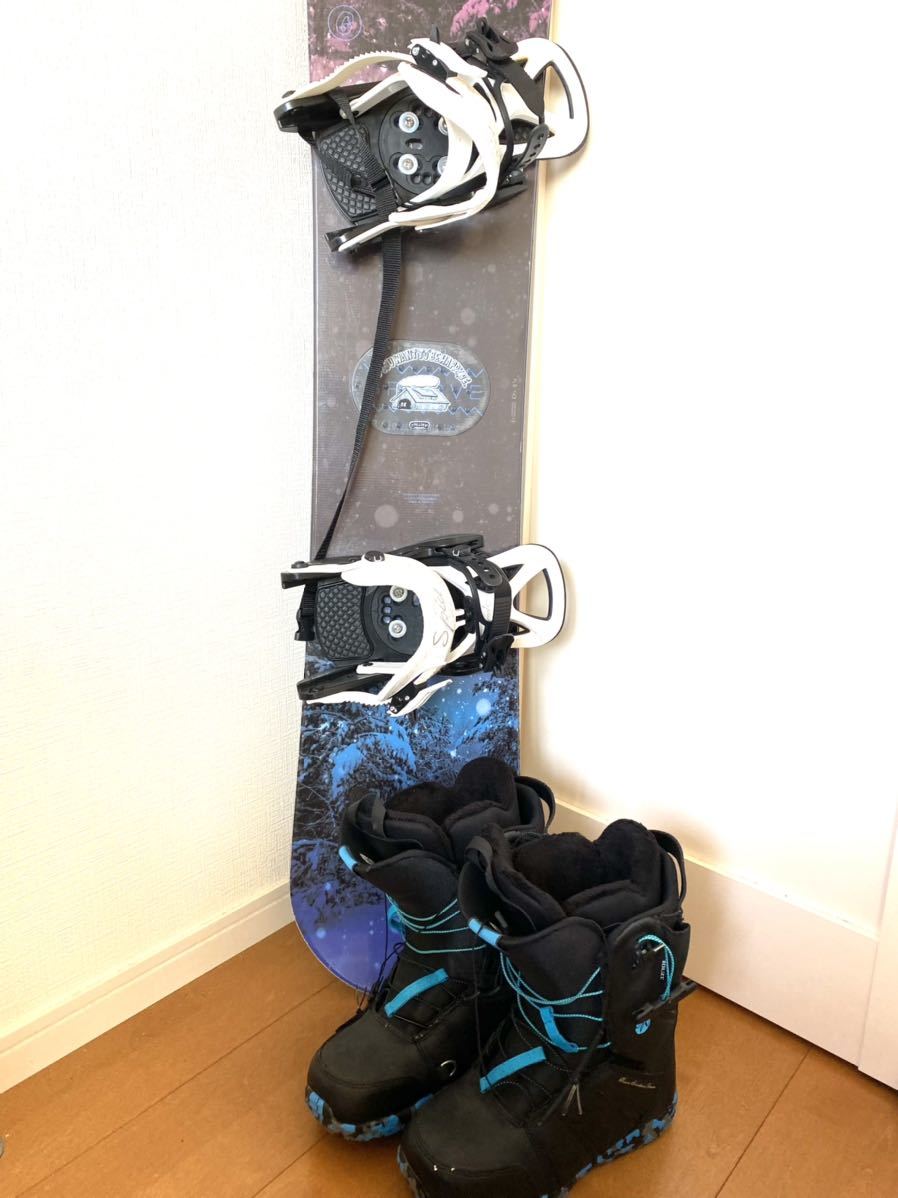 新品同様 4点セット GROOVE 143cm スノーボードセット 初心者 学生お 